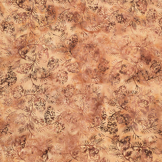 Fall Gatherings Batiks - Pinecones Brown Cinnamon Yardage
