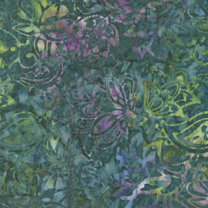 Tonga Batiks - Orchid Surf Malachite Yardage