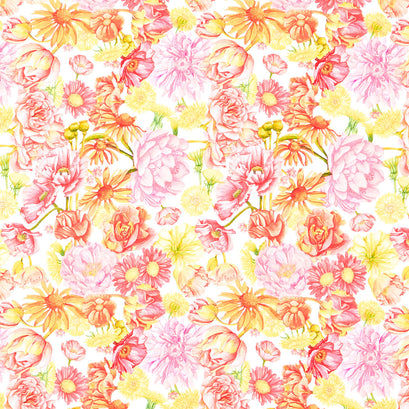 Spring Dreams - Dream Garden White Yardage