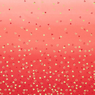 I Heart Ombre - Heart Ombre Cherry Metallic Yardage