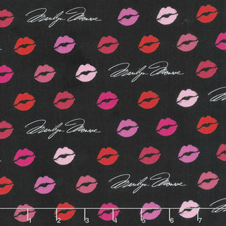 Marilyn Monroe by The Estate of Marilyn Monroe - Text Lips Valentine Digitally Printed Yardage