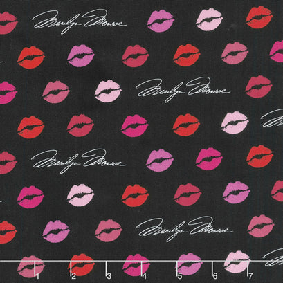 Marilyn Monroe by The Estate of Marilyn Monroe - Text Lips Valentine Digitally Printed Yardage