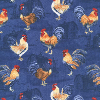 Morning Serenade - Roosters Blue Yardage