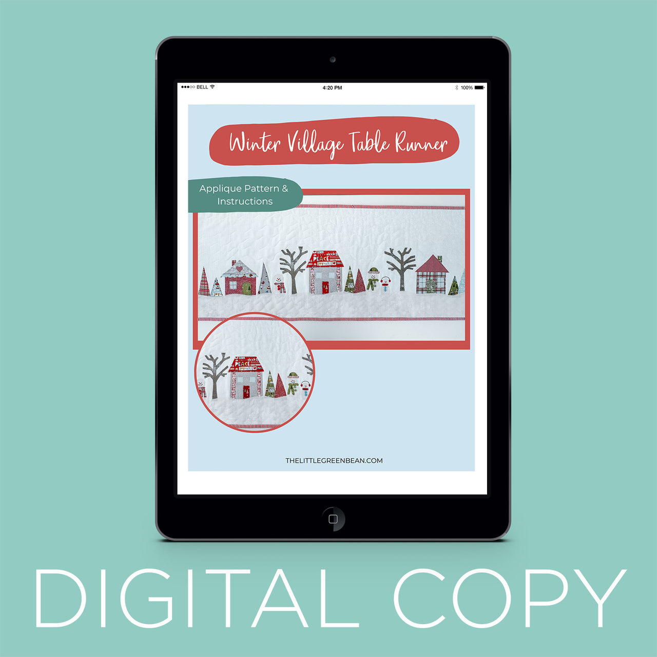 Digital Download - Winter Village Table Runner Pattern Primary Image