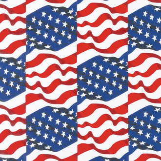 Simply American - Star Spangled Wave White Yardage