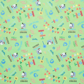 Thomas and Friends Sodor Railway - Words Green Yardage