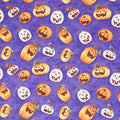 Boo Whoo - Tossed Pumpkins Multi Glow Yardage