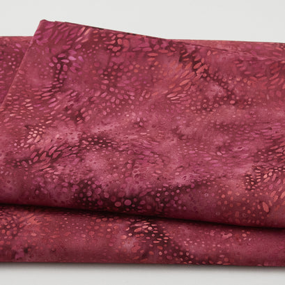 Brilliant Gems Batiks - Dots Red Burgundy 2 Yard Cut