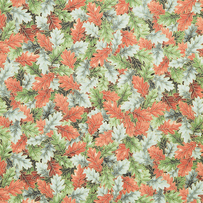 Sweet Pumpkin Spice - Leaves Sage Metallic Yardage