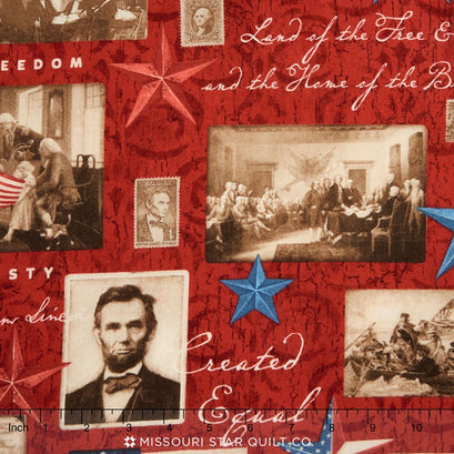 We the People - Large Allover Red Yardage