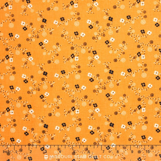 Cheddar and Indigo - Small Floral Cheddar Yardage