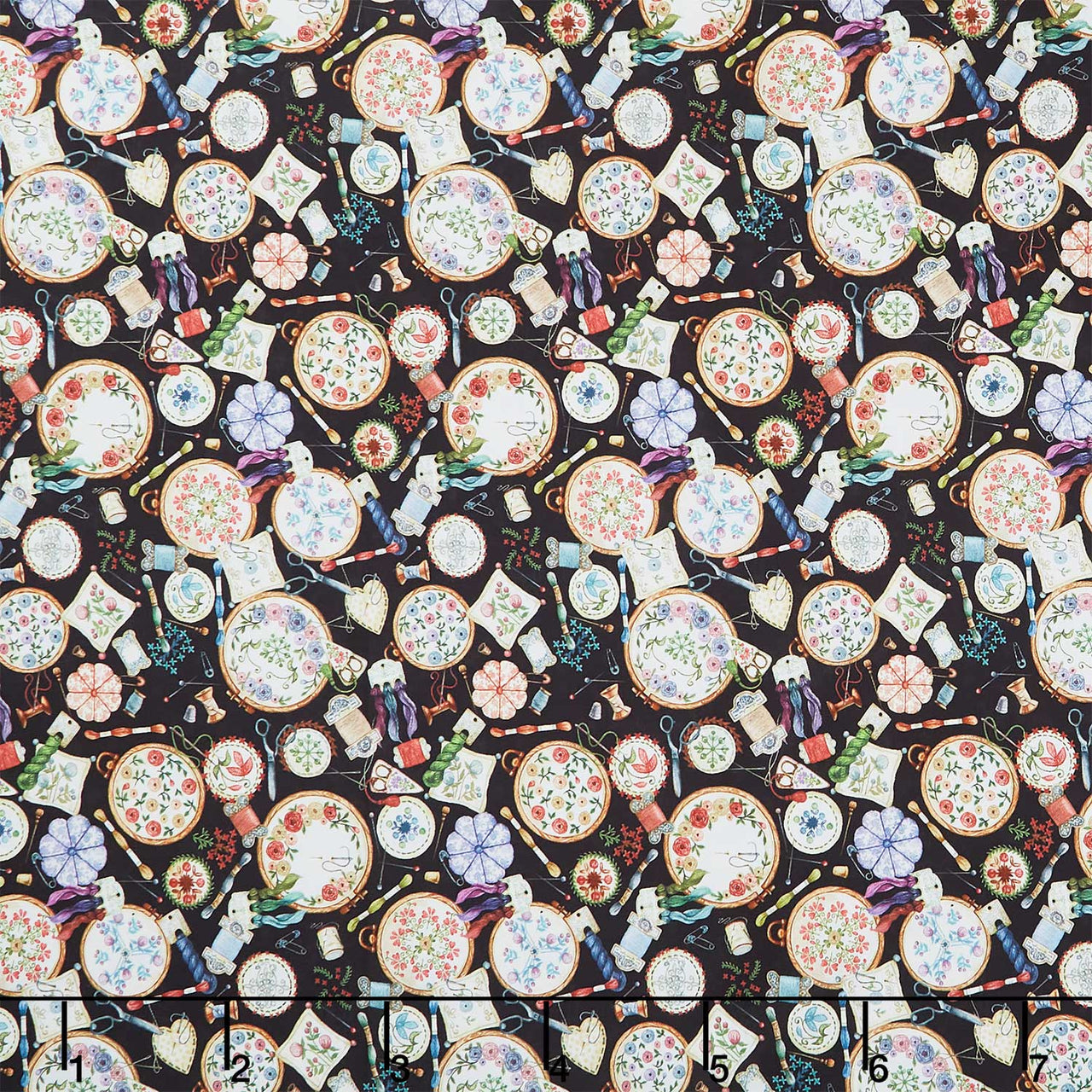 Make it Sew - Embroidery Black Yardage