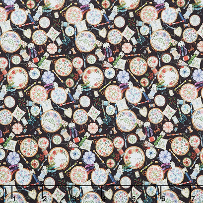Make it Sew - Embroidery Black Yardage