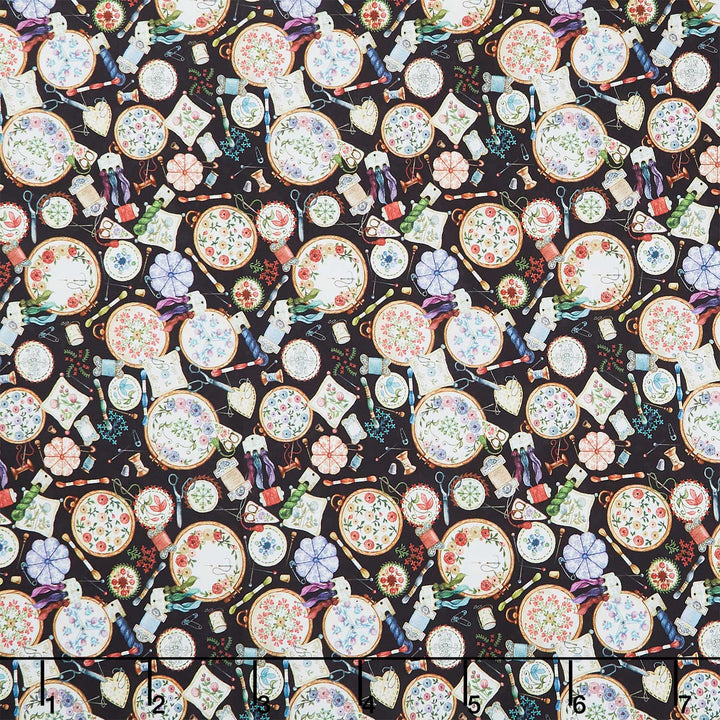 Make it Sew - Embroidery Black Yardage