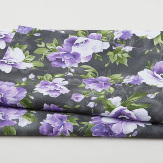 Paradise - Focal Floral Charcoal 2 Yard Cut