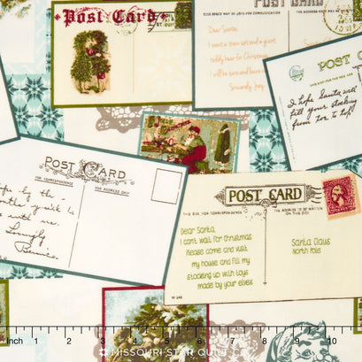 Postcards for Santa - Main Green Yardage