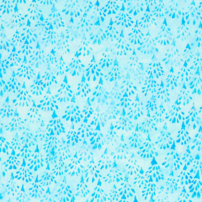 Artisan Batiks - Snowscape Trees Glacier Metallic Yardage