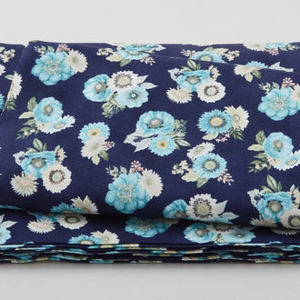 Blissful - Floral Toss Navy 3 Yard Cut