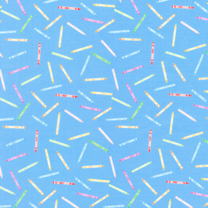 Get Your Cray-on - Crayola Crayons Blue Yardage