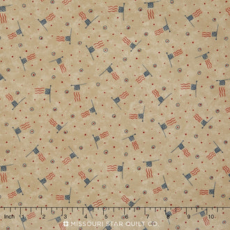 Red, White & Free - Stone Flags Yardage