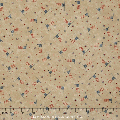Red, White & Free - Stone Flags Yardage