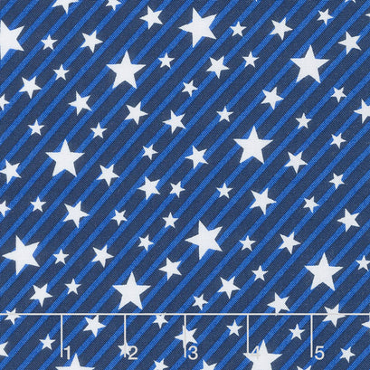 Brave & Free - Stars & Stripes Royal Yardage