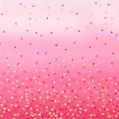 I Heart Ombre - Heart Ombre Fuchsia Metallic Yardage