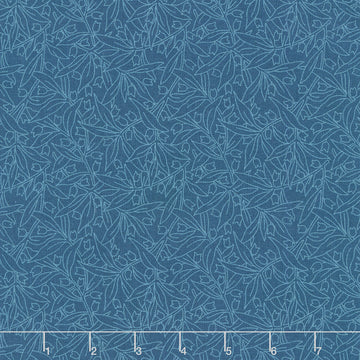 Willoughby - Floral Outline Navy Yardage Primary Image