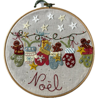 Gingerbread Wool Felt Embroidery Appliqué Kit