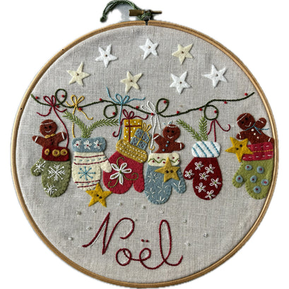 Gingerbread Wool Felt Embroidery Appliqué Kit