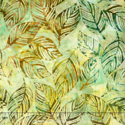 Artisan Batiks - Color Source 6 Leaves Olive Yardage