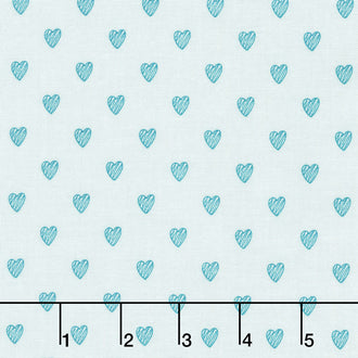 Love Story - Hearts Aqua Yardage