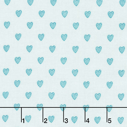 Love Story - Hearts Aqua Yardage