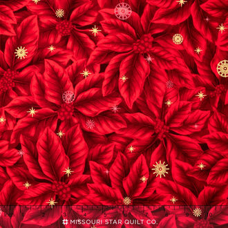 Winter's Grandeur - Red Metallic Yardage