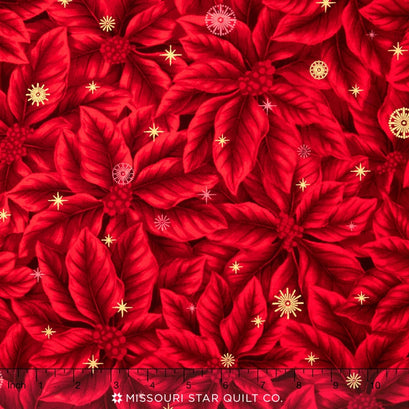 Winter's Grandeur - Red Metallic Yardage