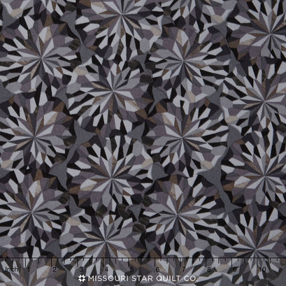 Black & White Collection - Charcoal Kaleidoscope Yardage