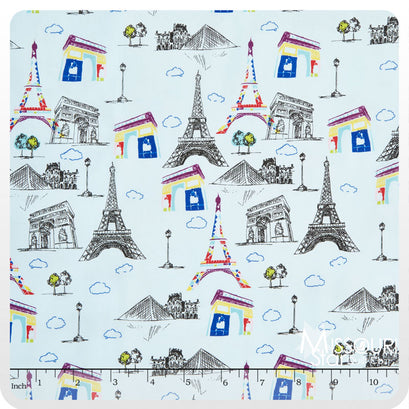 Pepe in Paris - Main Blue Yardage