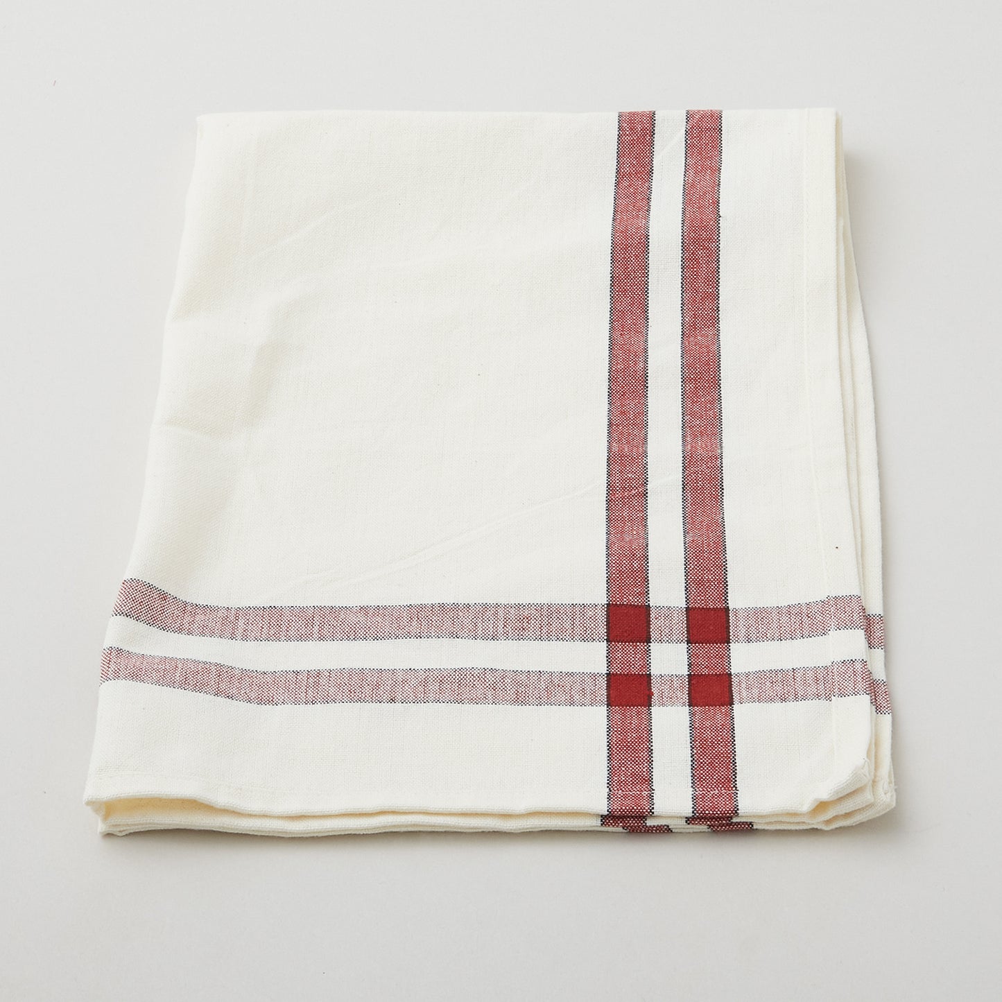 Cream Towel With Red Stripes Alternative View #1