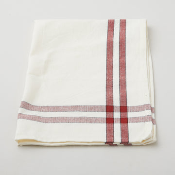 Cream Towel With Red Stripes Alternative View #1