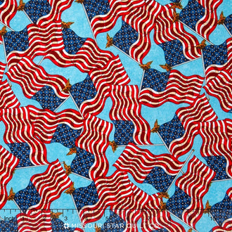 Jim Shore - Patriotic Flags Multi Yardage
