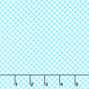 Playtime Flannel - Bias Gingham Aqua Yardage Primary Image