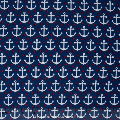 Fabulous Foxes - Anchors Navy Yardage