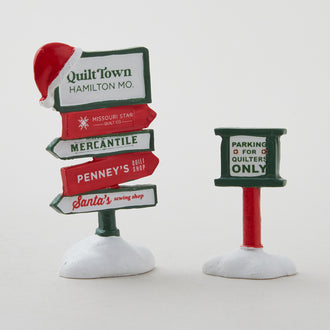 Missouri Star Winter Village: Quilt Town Signage
