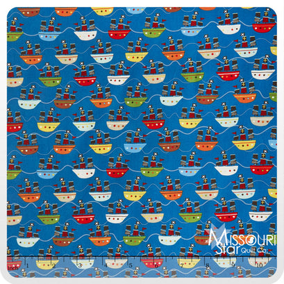 Treasure Map - Boats Navy Yardage