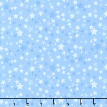 Playtime Flannel - Stars Blue Yardage Primary Image
