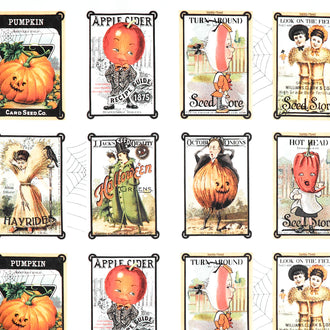 Pumpkin Patch - Seed Sacks Patch White Yardage