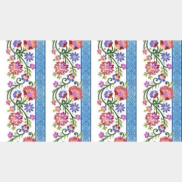 Prism II - Floral Border White Yardage Alternative View #1