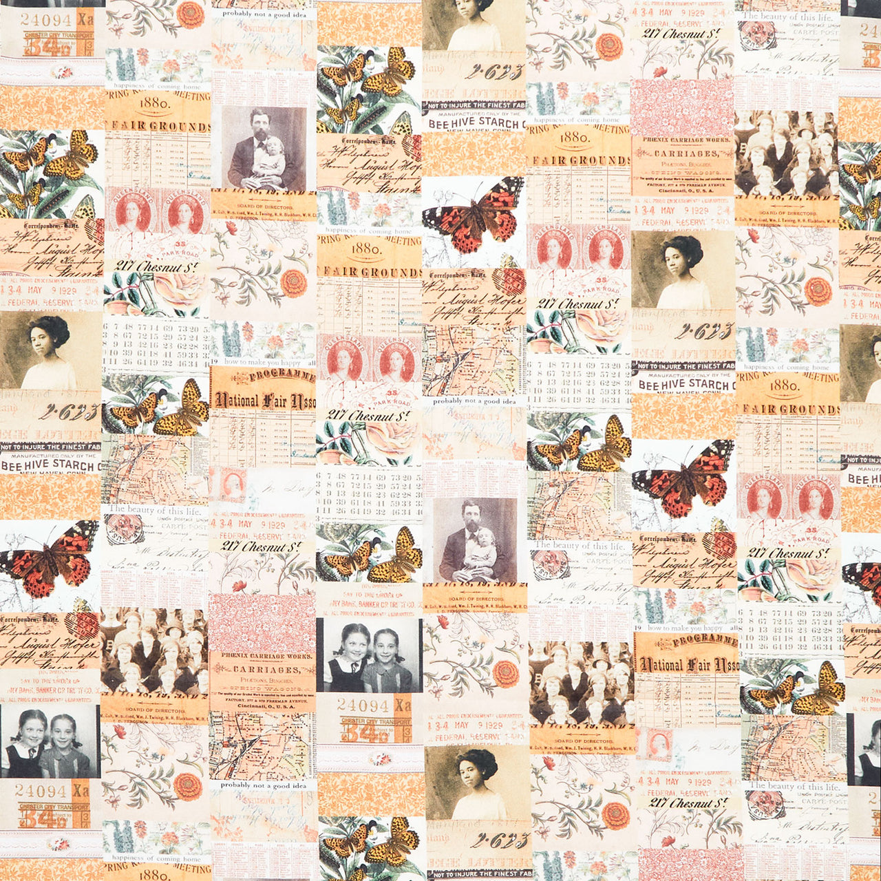 Eclectic Elements - Palette Orange Collage Orange Yardage