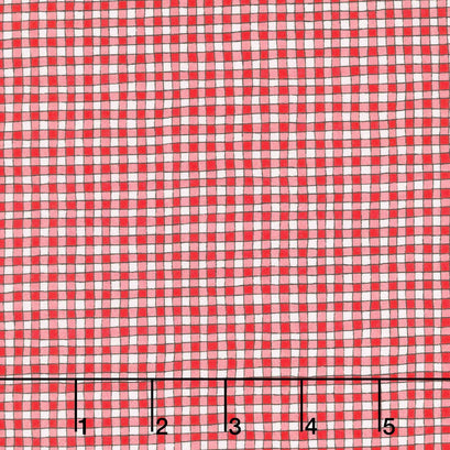 I Heart You - Gingham Red Yardage