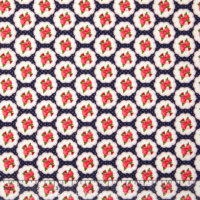 Posy Garden - Posy Scallop Navy Yardage